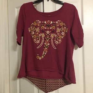 Girls plus Arizona shirt with elephant design